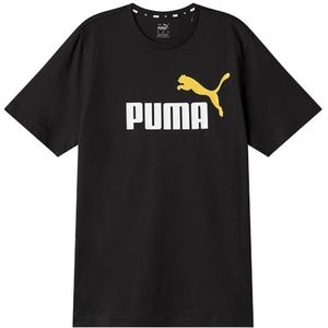 Puma Heren T-shirt met korte mouwen ESS+ 2 Col Logo Zwart