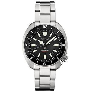 SEIKO Mens zwarte wijzerplaat zilveren band roestvrij staal automatisch horloge - SRPH17