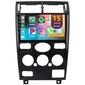 Android 15 Radio,voor Ford Mondeo 3 2000-2007, 9 Inch Touchscreen 2 Din Autoradio Met Wireless CarPlay Android Auto Bluetooth WIFI GPS-navigatie Swc(A 4core (2G+32G))