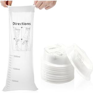 Wegwerp Zieke Braakzakken voor Auto Reizen 10 Pack, 1500 ml Wit Hoge Dichtheid Lekbestendig & Draagbare Reisziekte Emesis Barf Zakken met Snap voor Auto Bewegingsziekte, Kinderen, Zwangere Vrouw