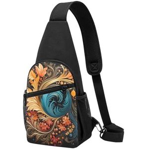 Slingtas voor Vrouwen Mannen Trendy Sling Bakpack Casual Borsttas Kleurrijke Polka Dots en Hond Fanny Pack voor Reizen Wandelen, Levendige tonen, Eén maat