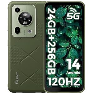 FOSSiBOT F112 Pro Onbreekbare Mobiele Telefoon 5G, 6.88 “HD+ 120Hz, 24GB+256GB Android 14, 50MP+16MP Camera, 7150mAh/18W, Face ID/Fingerprint/GPS/OTG/NFC