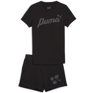 PUMA Set van T-shirt en shorts Blossom Tee & Shorts Set G 680320, Zwart, 11 Jaar