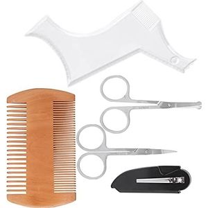 Baardverzorgingsset, baardvormende opvouwbare kam Baardvormende tool Baardvormende sjabloon Kamschaar Baardvormende schaar voor salon voor thuis