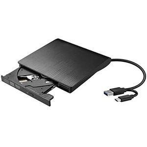 Extern DVD Drijfveer USB 3.0 Draagbaar CD DVD RW Drive Schrijver Burner Optical Player Compatibel Compatible With Windows 10 Laptop Desktop(Svart)