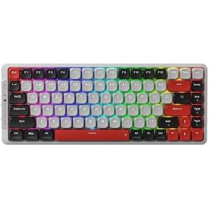 QPSJXN Machenike Air50 Compact mechanisch toetsenbord hot-swappable 75% lay-out RGB RAB Backlit Tri-Mode PC Design PC (grijs)