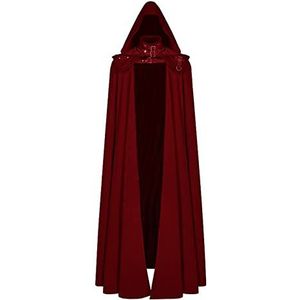 Uekinishi Unisex Hooded Robe Mantel Tuniek Ridder Gothic Fancy Dress Halloween Maskerade Cosplay Kostuum Cape,Rood,5XL