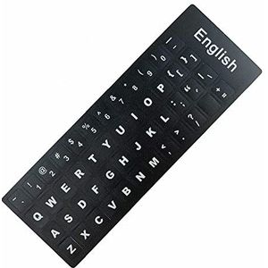 AdesiviTastiera.it - Stickers letters Amerikaanse toetsenbord zwarte achtergrond witte letters