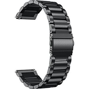 ENICEN Roestvrijstalen bandjes passen for Garmin Forerunner 55 245 645m Smart Watch Band Metal Armband Riemen Compatible With aanpak S40 S12 S42 Correa (Color : Style 1 Black, Size : For Approach S1