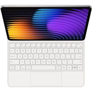 Toetsenbordhoes voor Xiaomi Mi Pad 6/6 Pro 11"" 2023, Magnetische Zwevende Standaard, Toetsenbord Met Achtergrondverlichting, Multi-Touch Trackpad,Wit