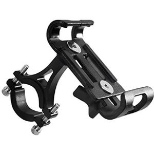 Navigatiebeugel Metalen Motorfiets Telefoon Houder Stuur Fiets Mount Antislip Mountainbike Ondersteuning Aluminium Legering Houder (Kleur : Black Rotatable)