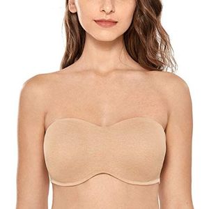 DELIMIRA Naadloze Grote Maten Strapless Minimizer-BH Voor Dames Havermoutheide 75E