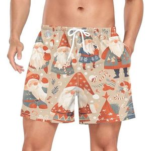 Niigeu Cartoon grappige kerst vader heren zwembroek shorts sneldrogend met zakken, Leuke mode, XXL