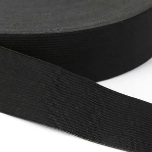 yards/lot Platte brede zwart witte stretching elastische band Voor kleding broek kleding rubber nylon kledingstuk naaien materiaal-zwart-12mm