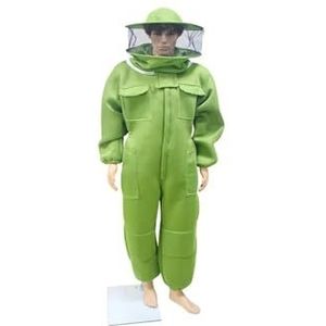 Bijenpak, Bijenpak Professionele kwaliteit 3D-luchtkatoen Volledig lichaam Bijenteelt Beschermende kleding Uitrusting for imkerpakken(Round Hat Green,XX-Large)