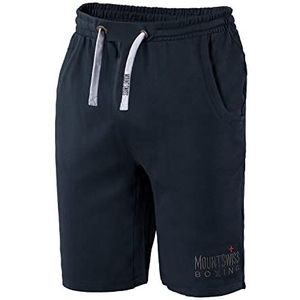 Mount Swiss Herenshorts tot 8XL, 100% katoen, grote maten, korte vrijetijdsbroek, sportbroek, zomerbroek, elastische tailleband, zakken, ademend, comfortabel, zacht, vele kleuren, donkerblauw, 3XL