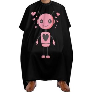Kapperscape Love Robot Barber Cape Antistatische Kapmantel Professionele Haar Salon Cape Voor Kappers Kappers Kappers Huishouden 140 x 168 cm