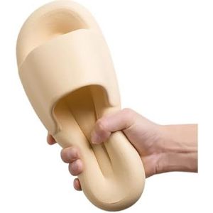 Pantoffels, Home Slippers Dames Zomer Dikke Bodem Badkamer Sandalen Buitenkleding voor House Slides Douche Sandalen(Yellow,41 EU)