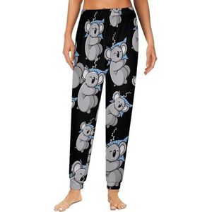 Leuke Koala Bear dames pyjama lounge broek elastische tailleband nachtkleding broek print