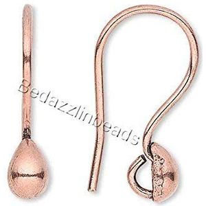 10 Antiqued Koper Teardrop Vishaak Haak Oordraad Oorbel Bevindingen Met Loop