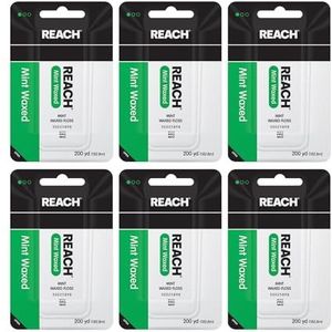REACH Johnson & Johnson Mint tandzijde met was 200 meter (verpakking van 6 stuks)