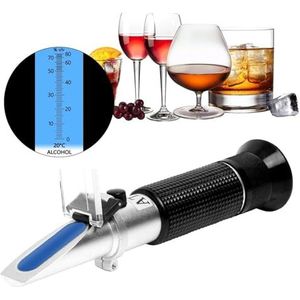 Refractometer Alcohol Refractometer 0-80% Draagbare Bier Sterke Drank Tester Draagbare Alcohol Meter Concentratie Meter Instelbare Handmatige ATC Gemakkelijk te gebruiken en te kalibreren