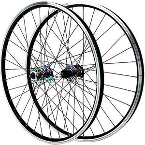 MYKINY Mountainbike schijfremwielset, 26/27,5/29 inch snelsluiting fietsvelg voor 7/8/9/10/11/12 speed cassette 1,25-2,5 inch banden wiel (kleur: kleur, maat: 27,5 inch)