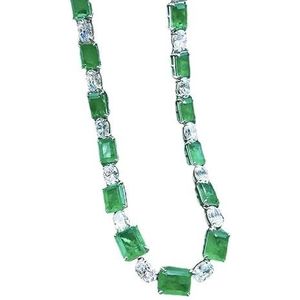 Kettingen voor vrouwen Emerald Diamond Ketting 100% Echt 925 Zilveren Hanger Kettingen for Vrouwen Bruidsfeest Bruiloft sieraden