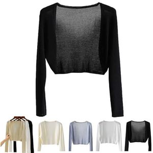 Extractiony Sun Knit Cardigan Women's Thin Ice Silk Coat Shawl,Knit Cardigans for Women (One Size,Black)