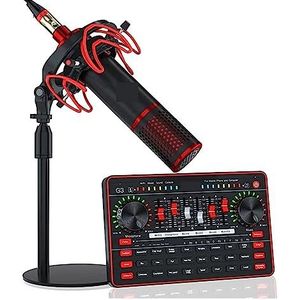 Complete podcastkit, Geluidskaart Professionele microfoon Extern apparaat Stereo Computer PC Mobiele telefoon Live zingen