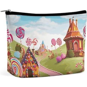 HEBVNJF De Zak van de Reismake-up Draagbare Kosmetische Zak Leuke Otter Make-up Opbergtas voor Vrouwen/, Candy Land_76682316, Eén maat