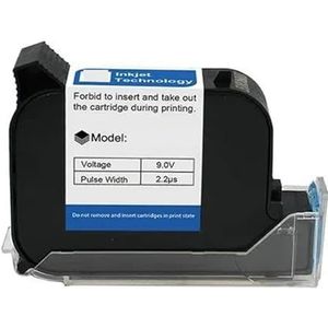 Brede codeertoepassingen 25,4 mm draagbare thermische inkjetprinter Sneldrogende oplosmiddelinktcartridge Ongecodeerde draagbare printer Zwarte inkt Lichtgewicht en handig(1PC)