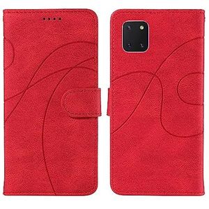 Telefoon Flip Case Cover, Compatibel met Samsung Galaxy A81 Kaartsleufhouder Afneembare polsband Flip-telefoonhoes Multifunctionele hoes Compatibel met Samsung Galaxy A81 (Color : Rosso)