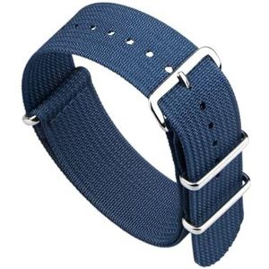 LUGEMA Premium Geribbelde Band Horlogeband 18 Mm 20 Mm 22 Mm Vintage Stoffen Horlogeband Vervangende Polsbandaccessoires (Color : BLUE, Size : 22mm)