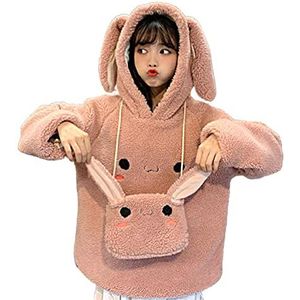 Selma. Konijn Oor Fuzzy Hoodie Deken Zacht Fleece Warm Cosy Comfortabel Oversized Draagbare Hooded Sweatshirt voor Vrouwen Meisjes Volwassenen Mannen Jongens Kinderen