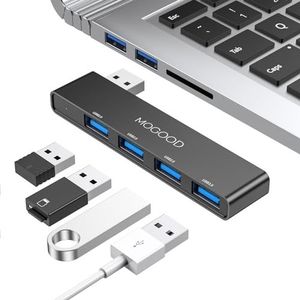 MOGOOD USB Hub 3.0 voor laptop - Ultra Slim Data Splitter - Opladen niet ondersteund - Multi-Port Expander Adapter Station voor Windows PC, Mac, Printer, Flash Drive, Mobile HDD