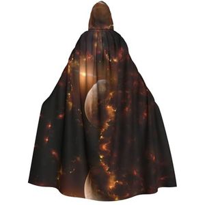 DEXNEL 59 inch Hooded Mantel, Halloween Cosplay Sets, Halloween Heks Cosplay Gewaad Kostuum, Volwassen Hooded Mantel Galaxy Space Planet