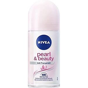 NIVEA Pure Pearl & Beauty Deo Roll On in 6-pack (6 x 50 ml), anti-transpirant roller voor verzorgde okselhuid, deodorant met 48 uur bescherming