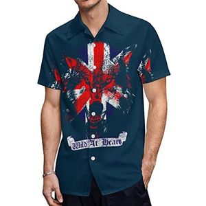 Wild at Heart Wolf Artwork heren Hawaiiaanse shirts korte mouw casual shirt button down vakantie strand shirts 4XL