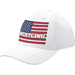 Wrestling USA Flag Baseball Cap Golf Dad Hat Grappige Trucker Caps Verstelbare Maat Voor Running Outdoor Workouts