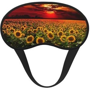 FZGGWYHL Zonsondergang Zonnebloem Gedrukt Verduisterende Slaap Masker Aid Oogmasker Reizen Slaap Oogmasker