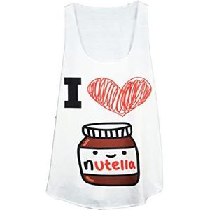 I Love Nutella Print Mouwloos Zomer Vest Tank TOP Shirt, Gebroken Wit, one size