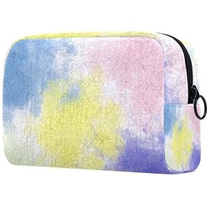 Pastel Camouflage Print Reizen Cosmetische Tas voor Vrouwen en Meisjes, Kleine Make-up Tas Rits Pouch Toiletry Organizer, Meerkleurig, 18.5x7.5x13cm/7.3x3x5.1in, Mode