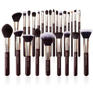 Bswefty Make-up Borstels Set Professionele Natuurlijke Synthetische Haar Make-up Borstel Foundation Poeder Contour Oogschaduw 15-25 stks (Handvat Kleur: T280 25STKS)