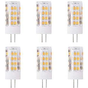 G4 5W LED Leuchtmittel, Ersatz 50 Watt, 51 LEDs, 500 Lumen, 360 Grad Abstrahlwinkel, AC/DC 12 V, Nicht Dimmbar, 6 Stück, 3000K Warmweiß