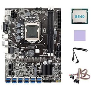 AMIUHOUN B75 ETH Mijnbouw Moederbord 12XUSB+G540 CPU+ Kabel+Lichtschakelaar Kabel+Thermische Pad B75 USB BTC Mijnbouw Moederbord