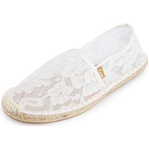 Kentti Kant Klassiek Ademend Slip On Plat Espadrilles Dames Wit 37 EU