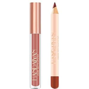 Lipliner en glansset - 12 kleuren niet-plakkerige matte vloeibare lippenstift en lipliner pennenset - Step Waterproof Long Lasting Lips Color Gloss Women Lip Make-up Gift Set Holexty