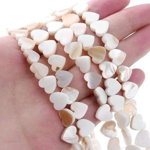 Natuurlijke Kleurrijke Liefde Hart Schelp Parelmoer Losse Kralen Voor Sieraden Maken DIY Armband Ketting Handgemaakt 6/8/10/12mm-Wit-8mm ongeveer 43 stuks