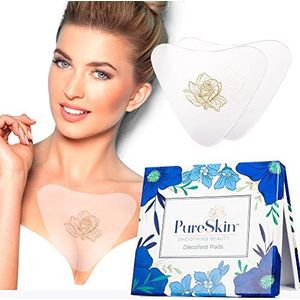 PureSkin Anti-rimpel borstpads, 4 stuks, langdurig resultaat 's nachts, 100% medische siliconen, herbruikbaar, borstrimpelpatch